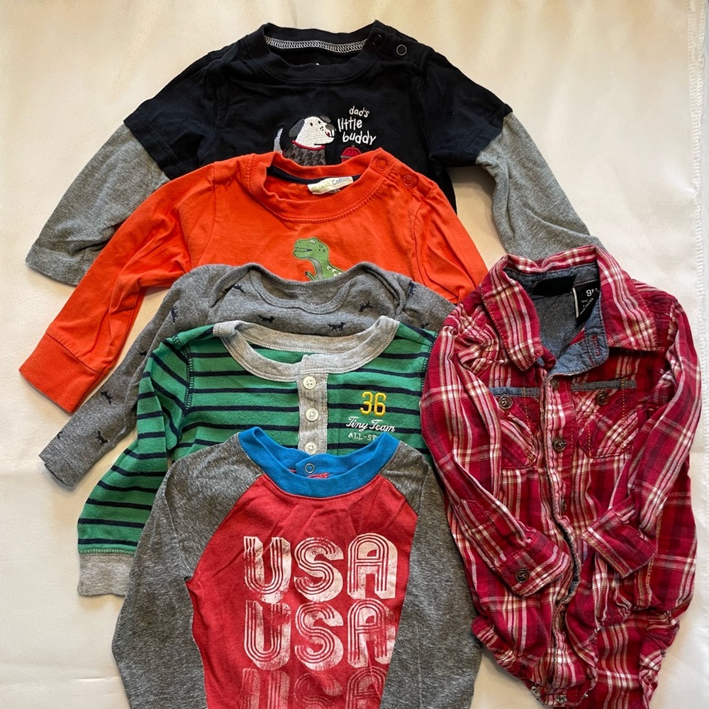 Lot of 6 long sleeve onesies